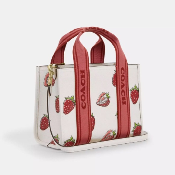 Coach Smith Tote Bag 24 With Strawberry Print # CAR80 - Picture 3 of 9